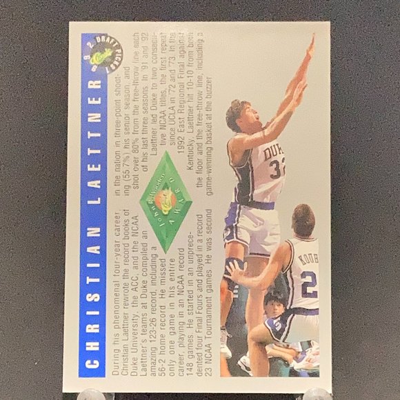 1992 Christian Laettner Classic Sports Card!! - Picture 2 of 2
